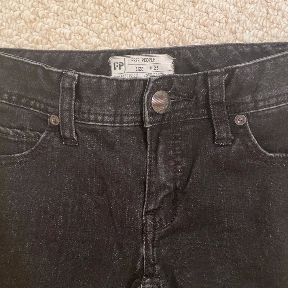 FREE PEOPLE Black Ripped and Raw Edge Jeans - Picture 4 of 9
